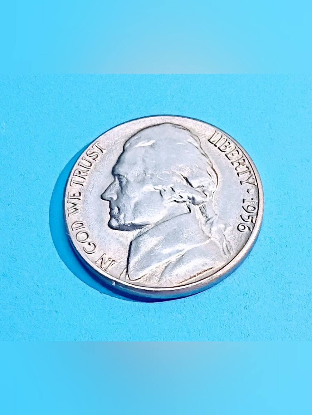 1956-D Uncirculated Mint Jefferson Nickel From Mint Roll. Nice Coin. #0792pm